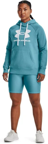 Miniatura 3 de Under Armour Rival - Sudadera con capucha para mujer, de vellón y con logotipo