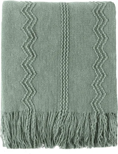 Miniatura 24 de BATTILO HOME Manta marrón para sofá, manta bohemia decorativa de punto chocolate para el hogar, cama, 50 x 60 pulgadas Marrón ondulado