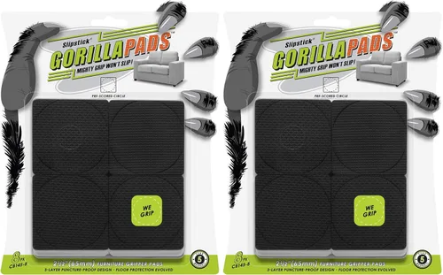 Miniatura 7 de GorillaPads CB144-16 - Almohadillas antideslizantes para muebles (16 empuñaduras), protectores de suelo redondos de 2 pulgadas para debajo