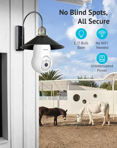 Miniatura 3 de LaView Cámara de seguridad con bombilla celular 4G LTE, cámaras de seguridad de 360° 2K inalámbricas para exteriores e interiores, 4MP a todo