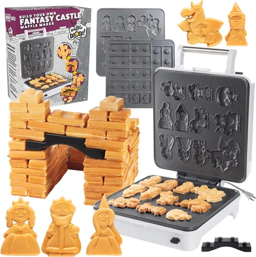 Miniatura 7 de Fantasy Castle Waffle Maker, hornea y construye un castillo de gofres o panqueques con forma de ladrillos, caballeros, princesas, dragones y más