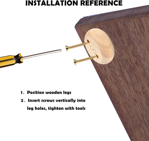 Miniatura 4 de Mysummer 4 patas redondas blancas para sofá de madera, patas de madera maciza para armario, sofá, otomano, soporte de TV, sofá biplaza (sin terminar)
