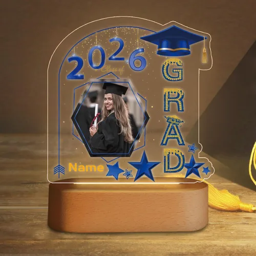Miniatura 32 de Regalos de graduación personalizados luz nocturna con nombre de foto, lámpara LED de graduación personalizada 2026 para mujeres y hombres, regalos