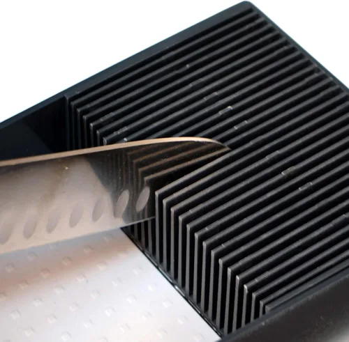 Miniatura 5 de KNIFEdock Organizador de cuchillos de bambú para cajones de cocina, bloque de cuchillos de 15 pulgadas con compuesto de corcho, ahorro de espacio