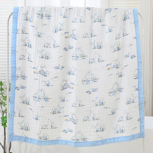 Miniatura 3 de Jay & Ava Mantas de muselina para bebé de 42' x 42', manta de algodón suave para niño pequeño, manta de muselina de 4 capas para cuna, manta de Dino