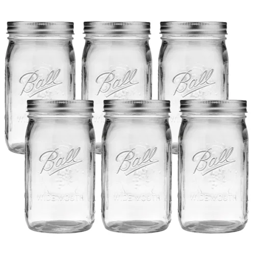 Miniatura 26 de Ball Mason, Frascos de mermelada con tapas y bandas, Set de 12 unidades de 4 oz, 4 onza, Transparente