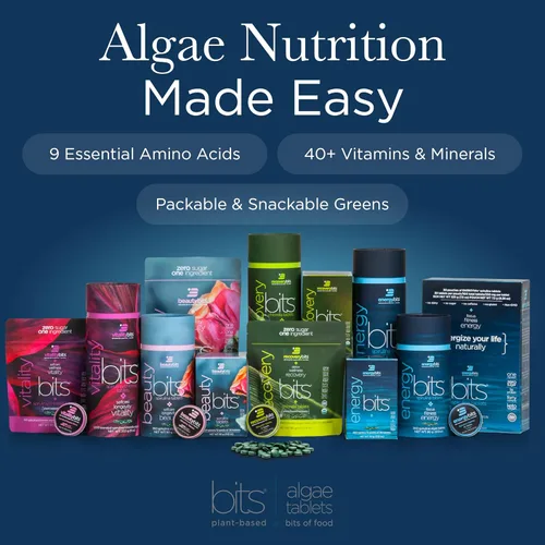 Miniatura 7 de ENERGYBITS - Tabletas orgánicas de espirulina - Superalimento de algas a base de plantas - para concentración, fitness, energía - Proteína vegetal