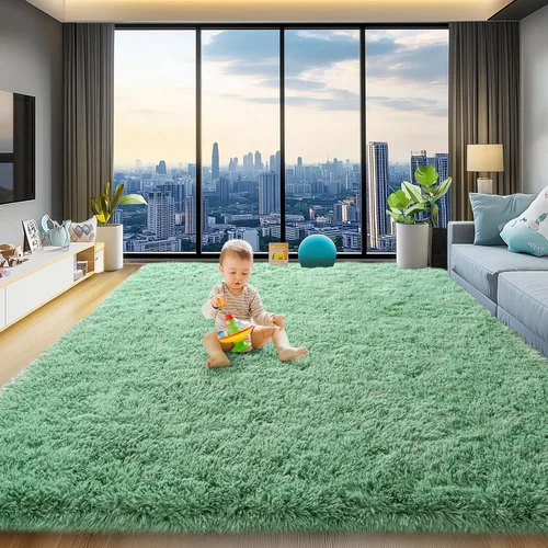 Miniatura 78 de qulint Alfombras de área de 5 x 7 pies para sala de estar, alfombra suave y esponjosa para dormitorio, alfombra de habitación de niños grandes, Gris