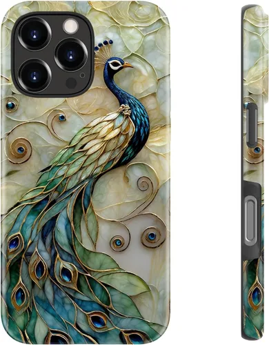 Miniatura 48 de LUHOURI Funda para iPhone 12 Mini, compatible con carga inalámbrica, doble capa, interior de silicona suave + carcasa exterior dura, bonito diseño