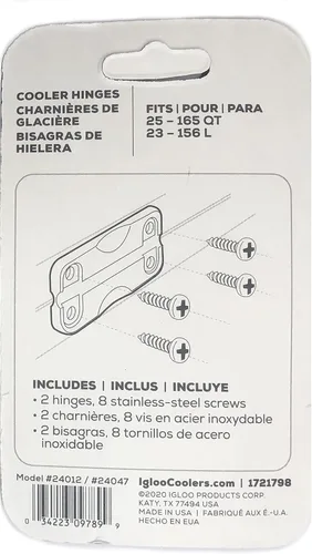 Miniatura 6 de Igloo 24012 Bisagras de plástico para cofres de hielo (1 par), blanco, tamaño estándar, contienen inhibidores UV