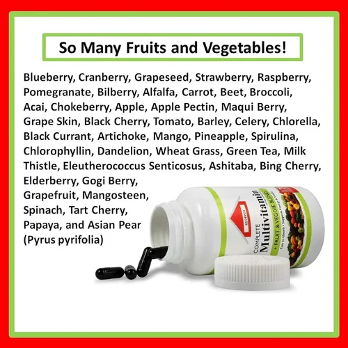 Miniatura 3 de 120 cápsulas líquidas multivitamínicas de frutas y verduras, multivitaminas cargadas, suplementos, múltiples vitaminas tienen muchos antioxidantes