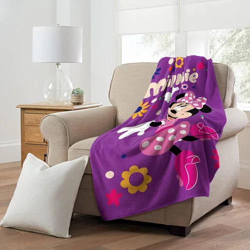 Miniatura 4 de Northwest Minnie Mouse Micro Raschel - Manta de 46 x 60 pulgadas, flores que caen