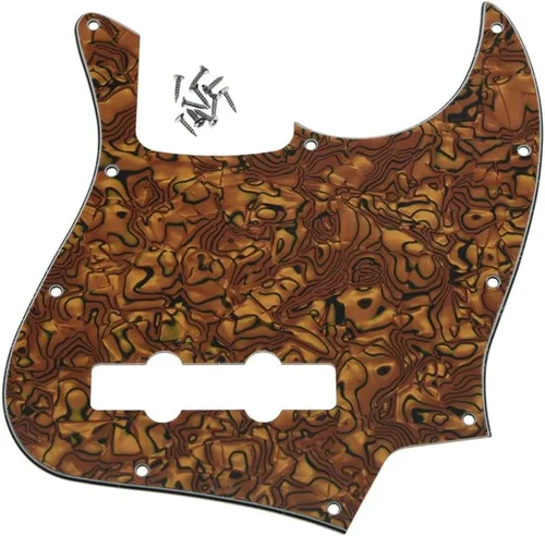 Miniatura 9 de KAISH 4 String J Bass Style Pickguard Bass Pick Guard Scratch Plate para USA/México Jazz J Bass Negro/Blanco Grid