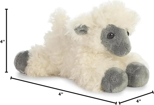 Miniatura 6 de Aurora® - Adorable Mini Flopsie™ oveja de cara negra de peluche - Animal de peluche, facilidad para jugar, compañero eterno - Blanco, 8 pulgadas