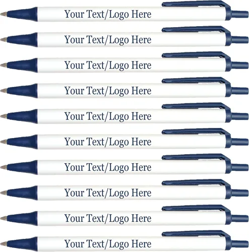 Miniatura 4 de SyPen Bolígrafos personalizados con tu logotipo o texto personalizado, paquete de 300 unidades a granel para negocios, fiestas y eventos, bolígrafos
