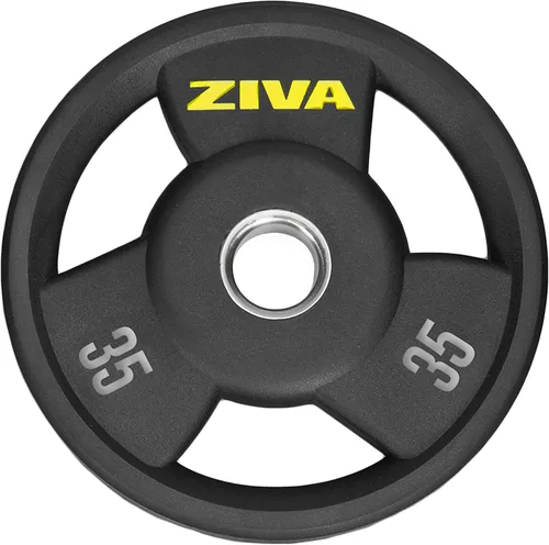 Miniatura 9 de ZIVA RPU Grip Disc Olympic - Disco de peso de 2 pulgadas, revestimiento de uretano de goma resistente de alta calidad, inserto de acero inoxidable