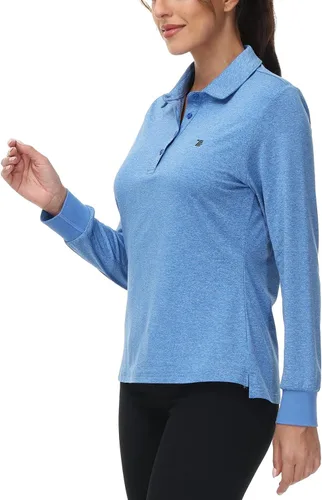 Miniatura 6 de Rdruko Polo de manga larga para mujer, camisetas deportivas casuales