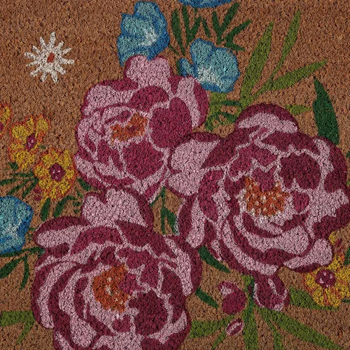 Miniatura 4 de DII Floral Design Collection - Felpudo de fibra de coco natural, 17 x 29 pulgadas, ramo Bouquet