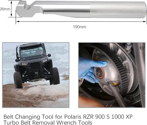 Miniatura 3 de Herramienta de extracción de cambio de correa compatible con Polaris RZR S 900/XP/RZR XP4 1000 con kits de extensión de broca flexible