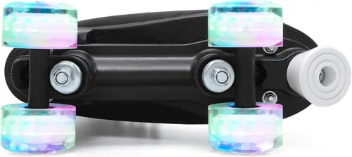 Miniatura 5 de FEETCITY Patines clásicos de caña alta, cuatro ruedas iluminadas de doble fila, para mujeres, niñas y unisex, para interiores y exteriores