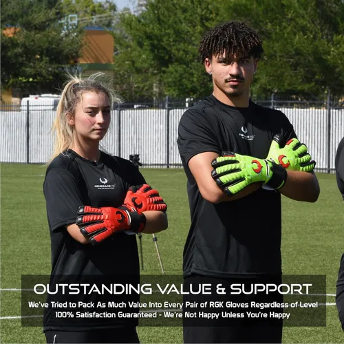 Miniatura 7 de Guantes profesionales de portero de fútbol Renegade GK Eclipse (tallas 6-12, nivel 5) Fingersaves y agarre EXT de 4 + 0.118 mm con sede en EE. UU