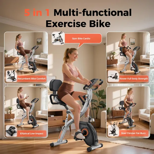 Miniatura 5 de YOSUDA Bicicleta plegable de ejercicio - Bicicleta fija plegable para entrenamiento en el hogar