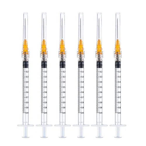 Paquete de 25 unidades de suministros estériles desechables de 1 ml con jeringa y aguja, aguja de 25Ga de 1 pulgada y jeringa, empaquetadas