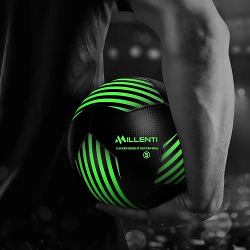 Miniatura 4 de Balón de fútbol Millenti tamaño 5 – Reverse Bend-It – Balón de fútbol con alta visibilidad, fácil de rastrear – Balones de fútbol oficial con unión