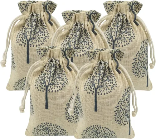 Miniatura 16 de 20 bolsas de arpillera con cordón, bolsas de regalo de boda de 3.9 x 5.3 pulgadas, joyas, fiestas de cumpleaños, baby shower, artes y manualidades