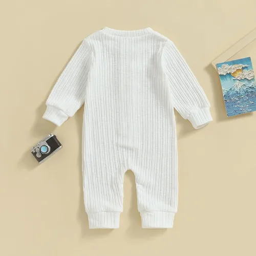 Miniatura 4 de Ropa de otoño para bebé, niña, niño, ropa de punto de manga larga, mameluco acanalado, overol de suéter de invierno para llegar a casa