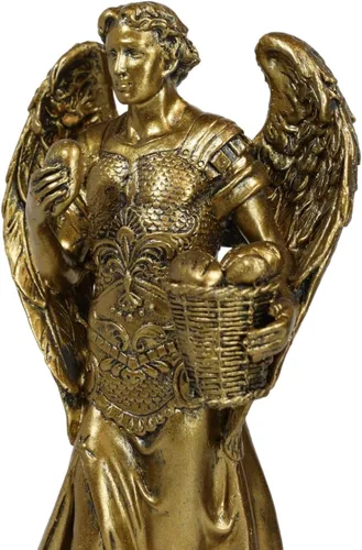 Miniatura 2 de Ebros - Estatua de arcángel de la iglesia católica bizantina Barachiel de 8 pulgadas de alto, figura de San Barachiel el Arcángel con placa