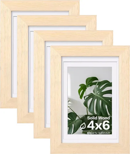 Miniatura 117 de Egofine - Juego de 4 portarretratos 8 x 10 pulgadas de madera maciza y cubierta de plexiglás de 4 x 6/5 x 7 pulgadas con paspartú u 8 x 10 pulgadas