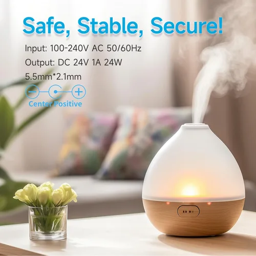 Miniatura 7 de Adaptador de fuente de alimentación de 24 V 1 A, 24 V, 1000 mA, 500 mA, adaptador de fuente de alimentación de conmutación de CA/CC para tira LED