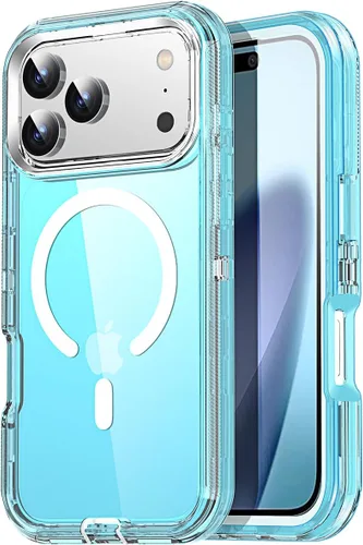 Miniatura 14 de AICase Funda transparente para iPhone 16e/13/iPhone 14, compatible con MagSafe 3 en 1, resistente protección contra caídas, cuerpo completo, a