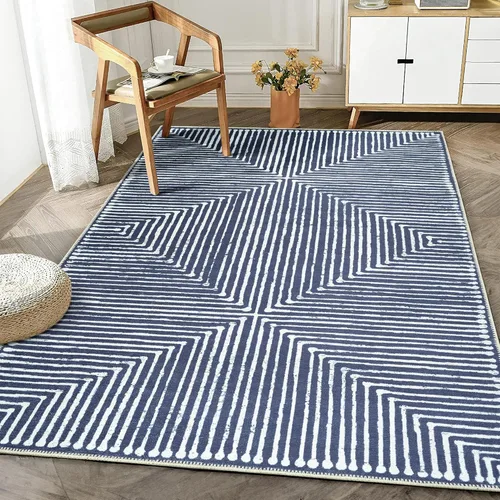 Miniatura 24 de Bloom Rugs Alfombra de pasillo lavable antideslizante de 12 pies – Beige/rosa moderno geométrico para entrada, pasillo, baño y cocina