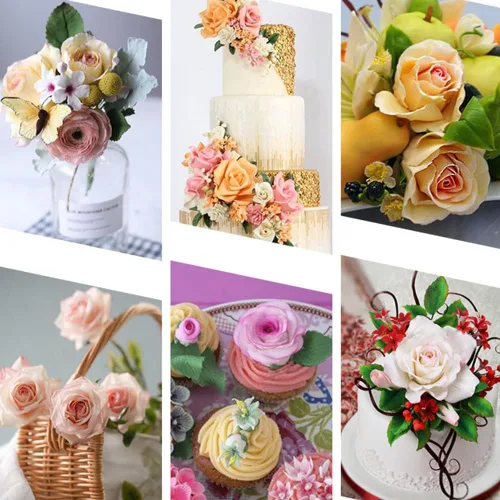 Miniatura 9 de KALAIEN Juego de 31 piezas de cortadores de rosas Austin, moldes de silicona para pétalos de rosa, molde de fondant con vetas, herramienta
