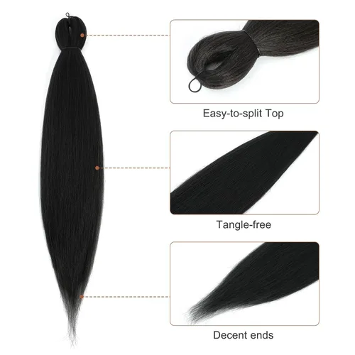 Miniatura 2 de Cabello trenzado preestirado - 12 pulgadas, 8 paquetes, cabello trenzado natural negro corto para trenzas torcidas o trenzas en caja, extensiones
