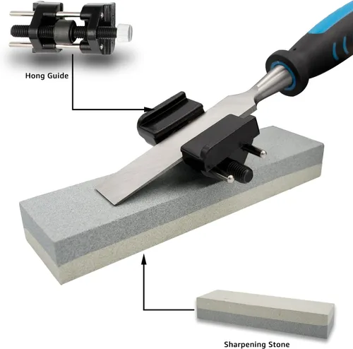 Miniatura 3 de Amazon Basics Juego de cinceles de tallado de madera de 8 piezas con guía de afilado, piedra de afilar y estuche de almacenamiento, 1/4" - 1-1/2