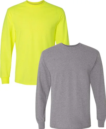 Miniatura 5 de Gildan - Camiseta DryBlend de manga larga para adulto, estilo G8400, paquete de 2
