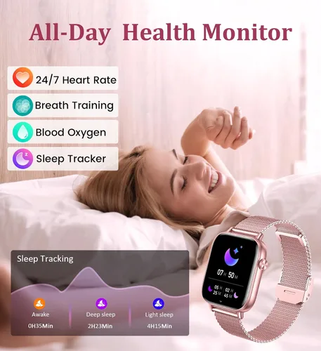Miniatura 4 de Reloj inteligente de 1.83 pulgadas para mujer con llamada Bluetooth (respuesta/marcación), rastreador de actividad física con más de 100 modos