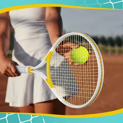 Miniatura 5 de Liliful 4 raquetas de tenis para adultos recreativas para 4 jugadores, raquetas de tenis de 27 pulgadas, raquetas de tenis ligeras a granel