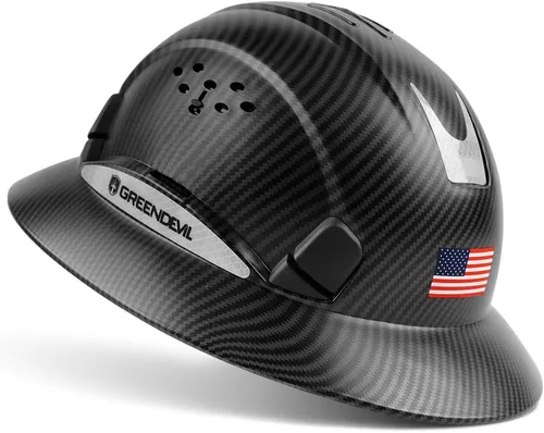 Miniatura 6 de GREEN DEVIL Casco de seguridad de construcción ventilado de ala completa, casco de seguridad aprobado por la OSHA Cascos De Construccion ABS