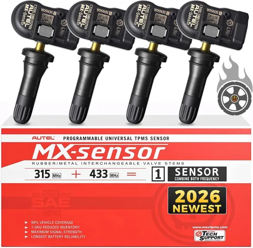 Autel TPMS - Juego de 4 sensores MX-Sensor 315+433Mhz 2 en 1, sensor universal de presión de neumáticos, calidad OE 100% clonable por TPMS Tool