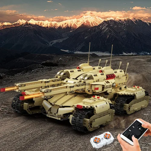 Miniatura 2 de Mould King 20011 Tecnología MOC Bloque de Construcción Mamut Tanque, Kit de Modelo de Tanque RC Recargable de Control Remoto para Adultos