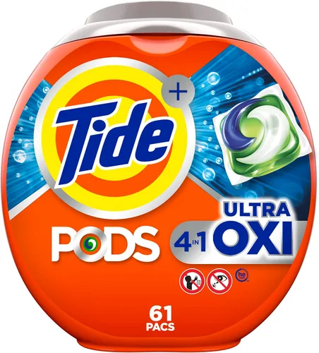 Miniatura 16 de Tide, 4-n-1 Ultra Oxi Pods - Paquete de detergente para ropa, compatible con HE, pretratador integrado para manchas, 32