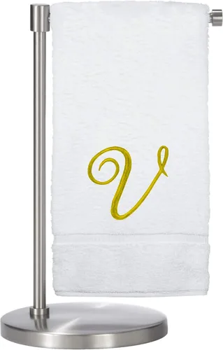 Miniatura 85 de Script R - Toalla de baño con monograma, regalo personalizado, 27 x 54 pulgadas, juego de 1 toalla bordada con texto dorado, 100% algodón turco