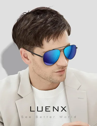 Miniatura 17 de LUENX, Aviator - Gafas de sol polarizadas, para hombres y mujeres, protección UV 400, con funda 60MM