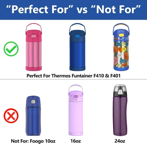 Miniatura 2 de Greant Cañitas de repuesto para botella Thermos de 12 oz (Modelo F401 y F410), 2 piezas de repuesto para Thermos F401, compatibles con Funtainer