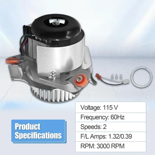 Miniatura 4 de HC21ZE127A Conjunto de motor inductor de tiro de horno de doble velocidad con tapones dobles para motor de soplador de horno portador 347822-763
