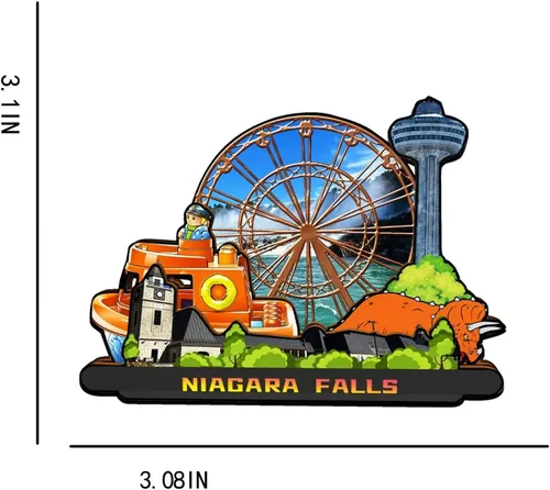 Miniatura 3 de Imán de nevera con imán de las cataratas del Niágara de Canadá, monumentos de madera 3D, recuerdos coleccionables, decoración hecha a mano -1335